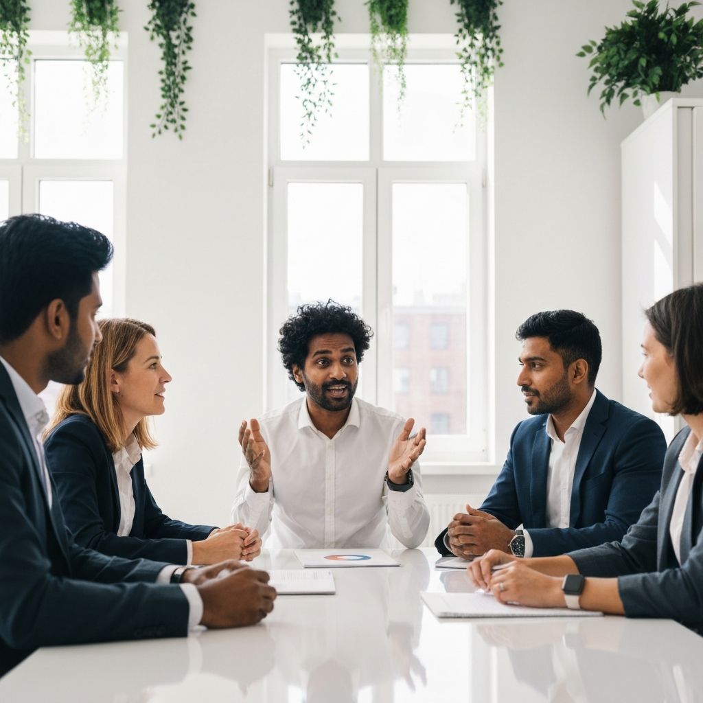 Diverse professionals in a collaborative meeting